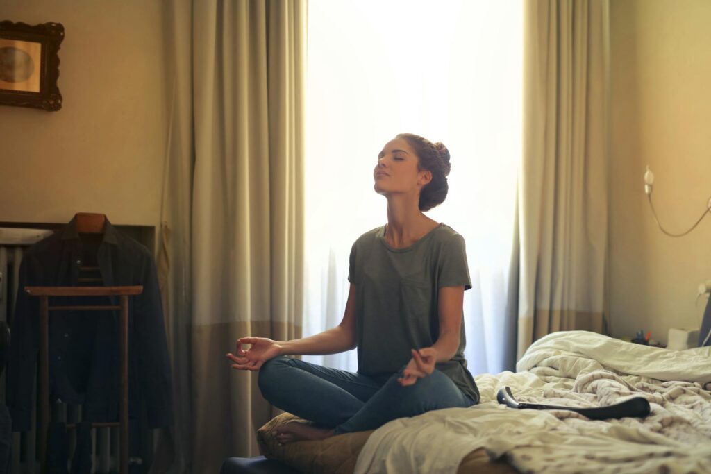 quick meditation is an important self care ideas for busy women